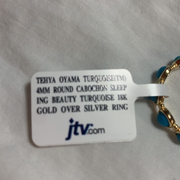 NWT JTV Turquoise 18K Gold Over Silver Ring - Picture 7 of 7